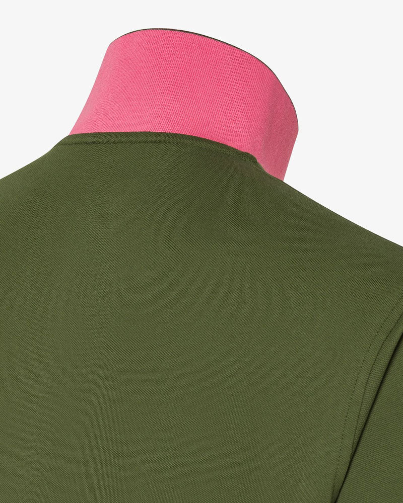 Sun68 Polo con Sottocollo a Contrasto Colore Verde