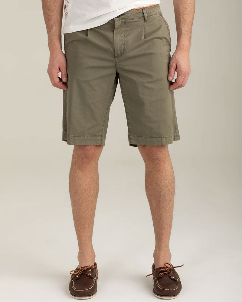 Fred Mello Bermuda in Twill di Satin Stretch Colore Army