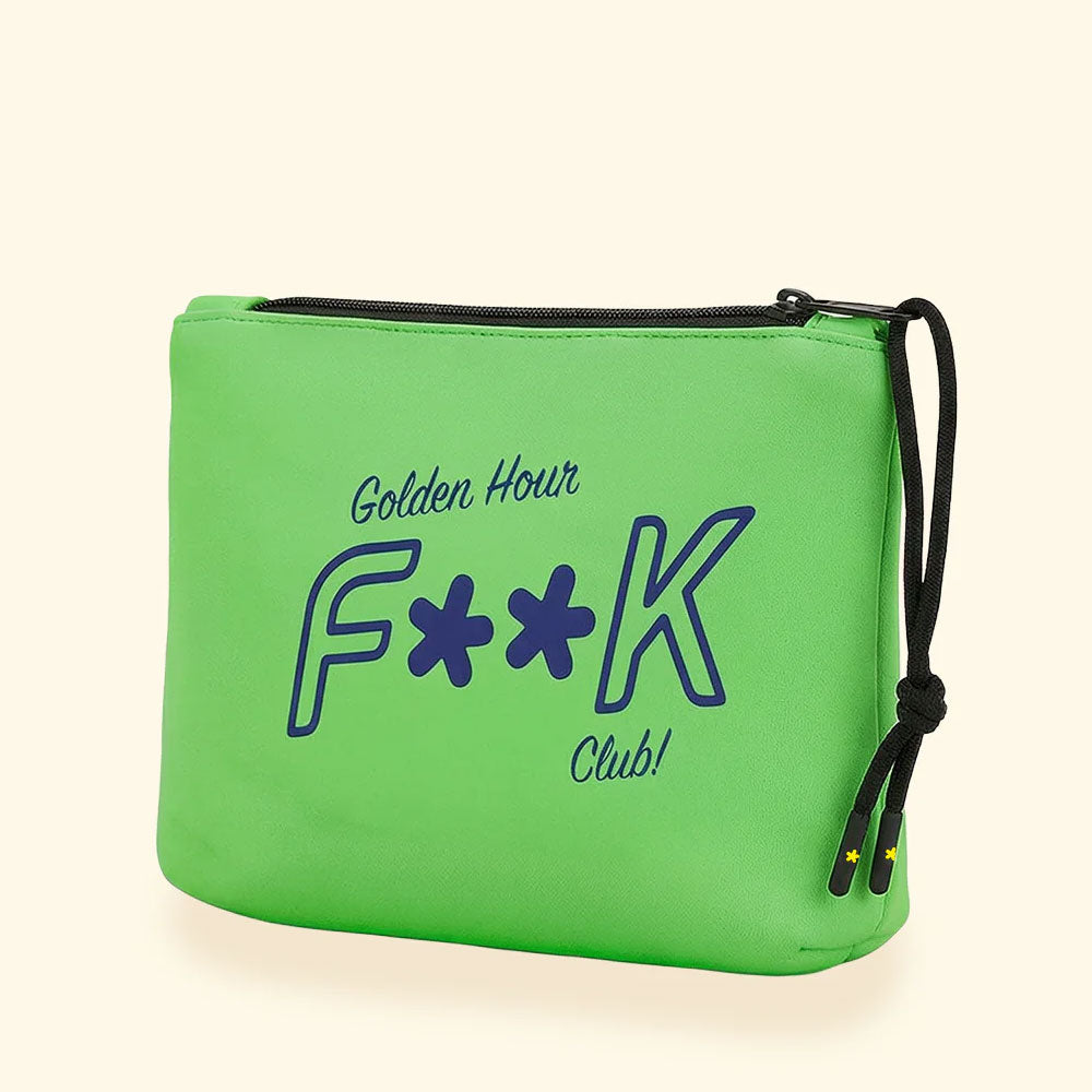 F**k Pochette con Logo Colore Verde Chiaro