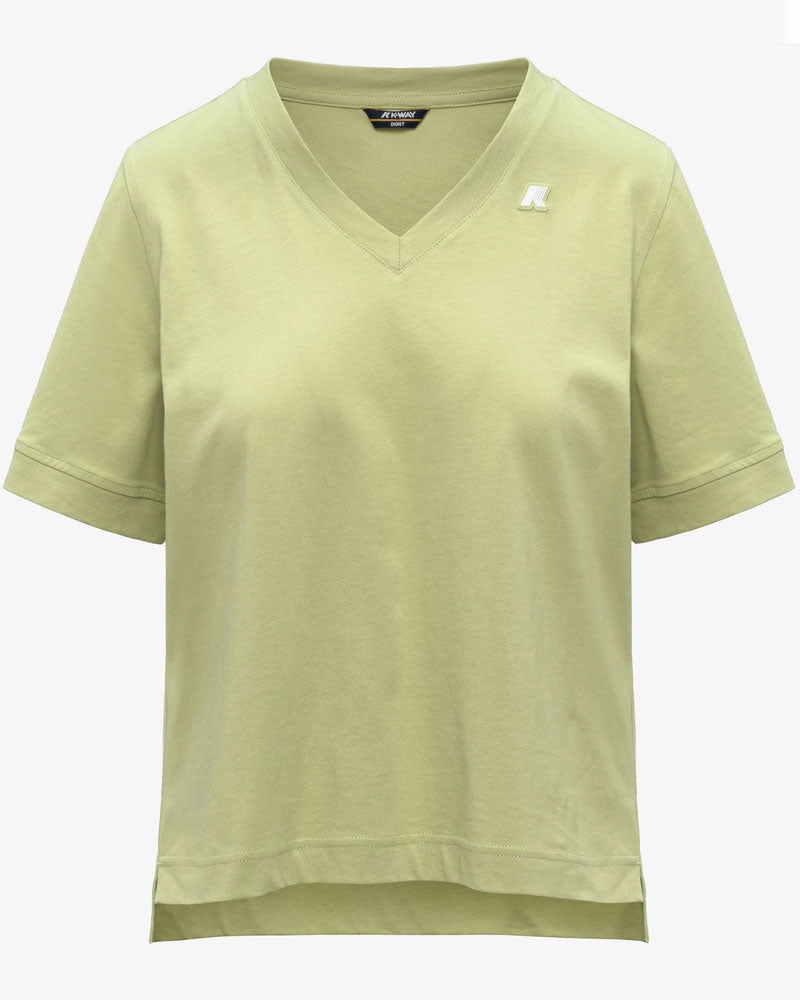 K-Way T-Shirt Leda in Jersey Colore Verde Lime