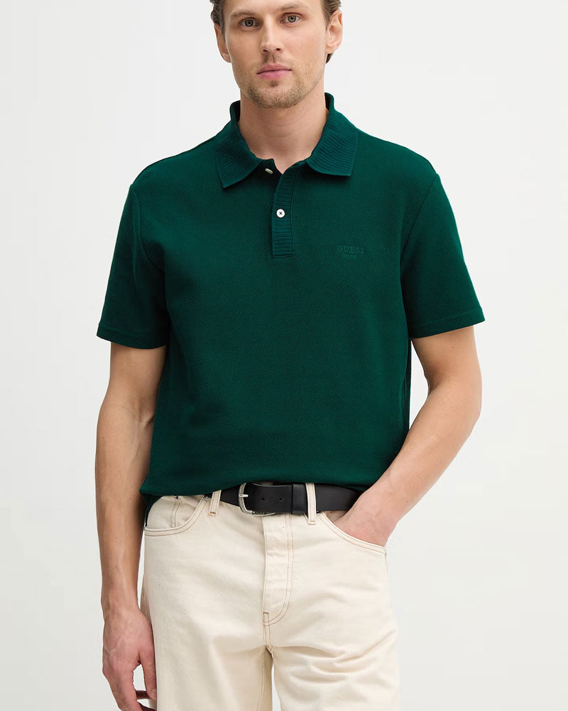 Guess Polo con Logo Colore Verde