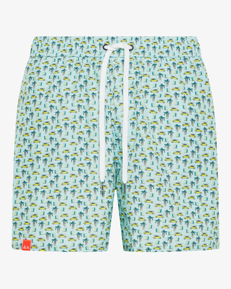Sun68 Boxer Mare con Stampa Colore Verde Menta