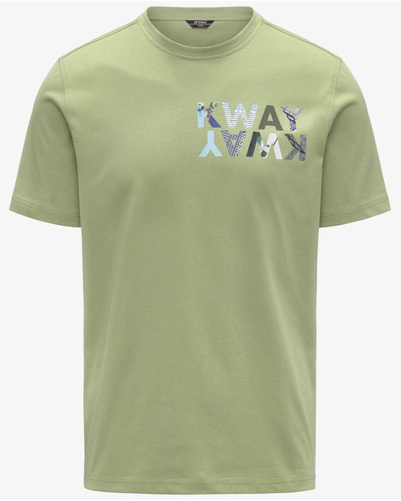 K-Way T-Shirt Odom Lettering Colore Green Lime